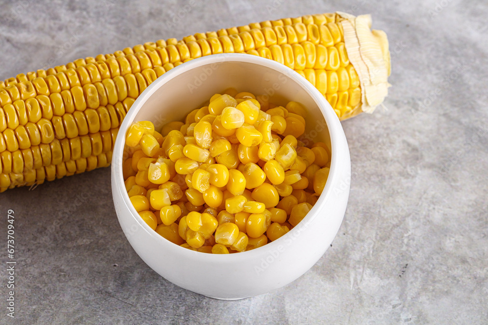 Marinated corn in the bowl Marinated corn in the bowl