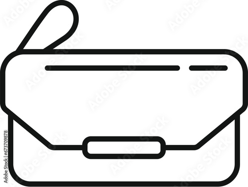 Leather craft bag icon outline vector. Fashion zipper. Machine needle equipment