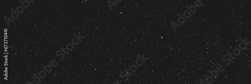 Vector falling snow overlay. Realistic shining snowfall background. Dirt grey dust isolated on black background and texture, top view.