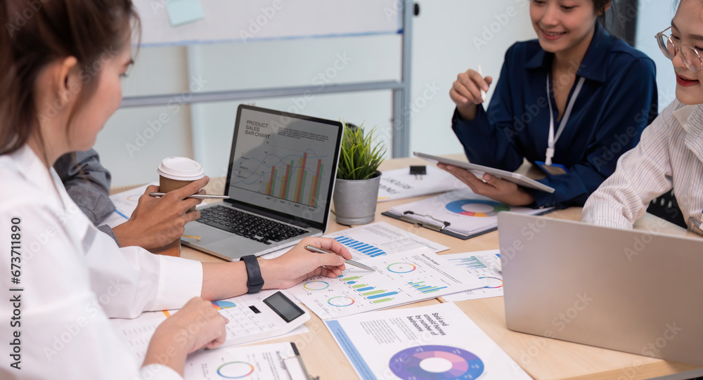 Business team analyzing income chart and graph in office. Close up. Business analysis and strategy concept Business team analyzing income chart and graph in office. Close up. Business analysis and strategy concept