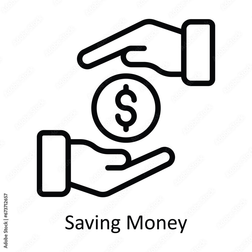 Saving Money vector outline Design illustration. Symbol on White background EPS 10 File Saving Money vector outline Design illustration. Symbol on White background EPS 10 File