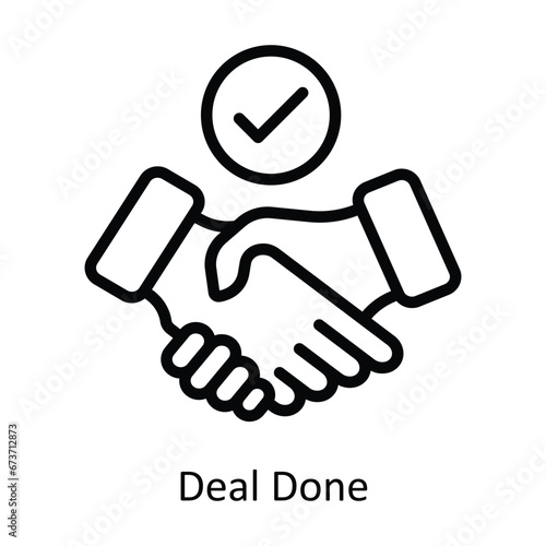 Deal Done vector  outline Design illustration. Symbol on White background EPS 10 File