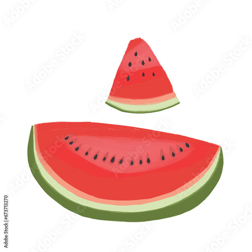 Illustration of sliced ​​watermelon