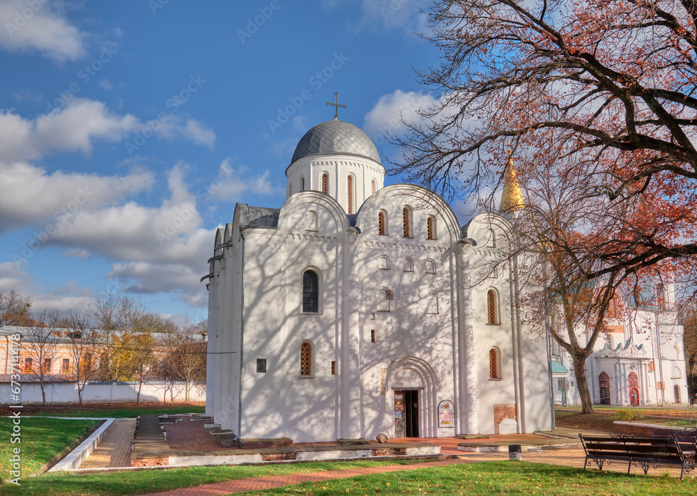 Borisoglebsky Cathedral in autumn in the park
