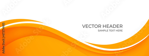 Abstract orange banner background. Graphic design banner pattern background template with dynamic curve shapes photo