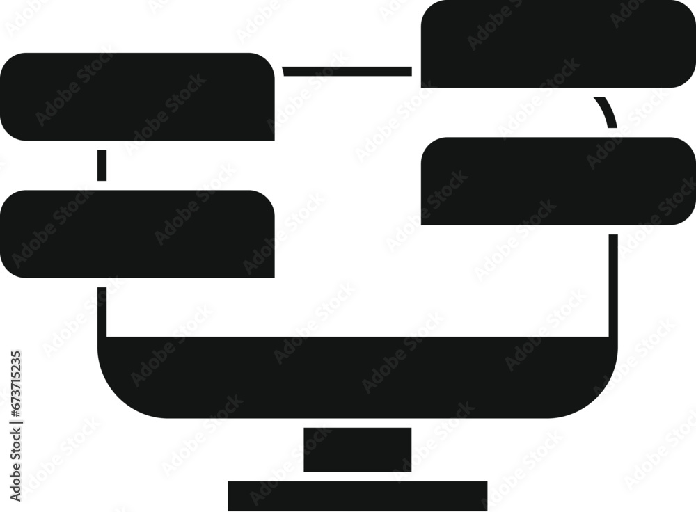 Obraz premium Online computer chat icon simple vector. Online gadget. Corporate desk