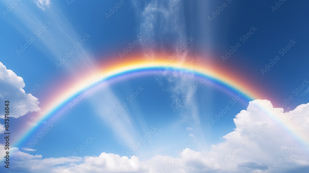 A rainbow arching across the sky representing the co AI generated illustration A rainbow arching across the sky representing the co AI generated illustration