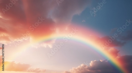 A rainbow arching across the sky representing the co  AI generated illustration