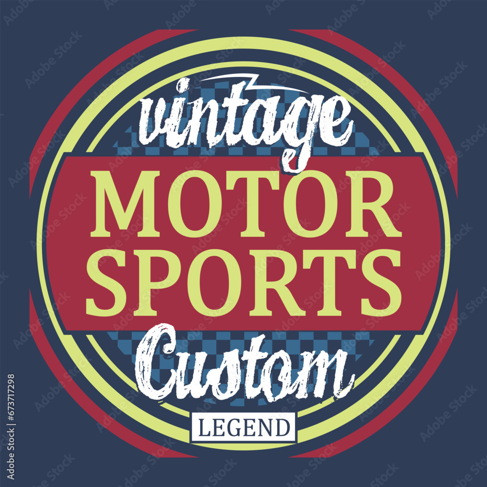 Motor sport typography, t-shirt graphics, vector , badge