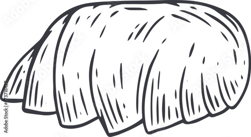 Gyoza. Hand drawn traditional cuisine food in monochrome sketch style. Dumpling vector illustration.