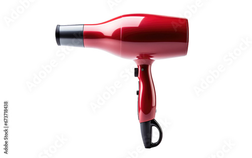 Amazing Shiny Red Hair Dryer Isolated on Transparent Background PNG.