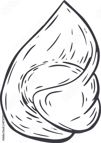 Tortellini. Hand drawn traditional cuisine food in monochrome sketch style. Dumpling vector illustration.