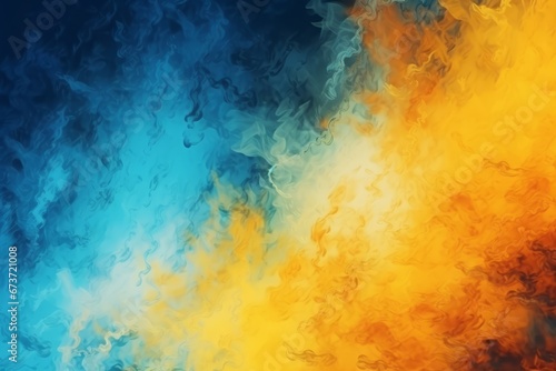 Ombre Colorful Blue and Burnt Yellow Abstract for Design Projects © Shelterix Vision
