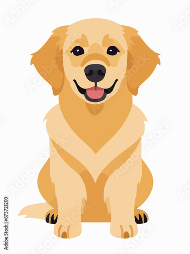 golden retriever puppy minimalistic vector style design  flat color