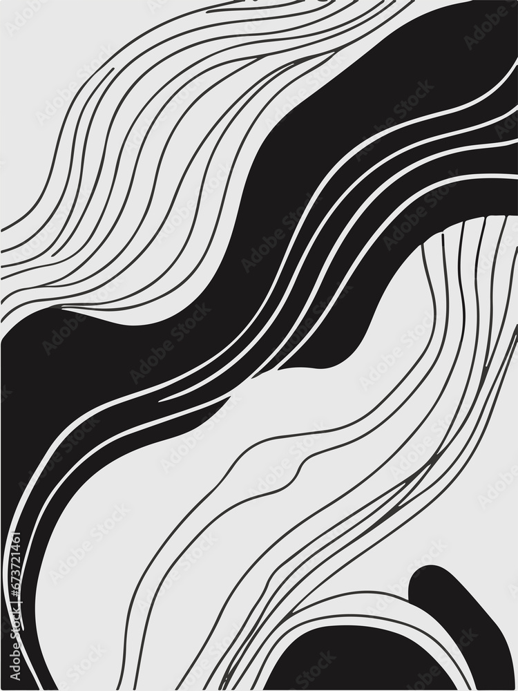 Obraz premium black and white abstract background , wall art , flat vector design style