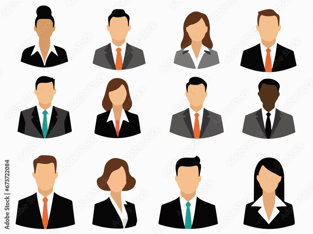 set of business people icons , flat vector design style set of business people icons , flat vector design style