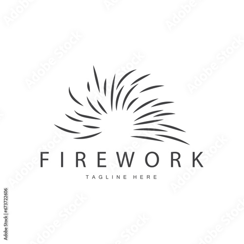 Firework Logo  Simple Line Model Design New Year Celebration Day Illustration  Template Vector