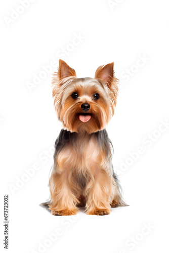 Yorkshire Terrier dog. Isolated photo on a white background. Pets.