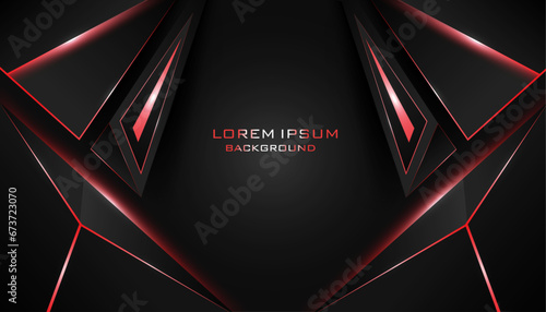 vector illustration red color glowing light lines modern and creative power and technology backdrop design, dark abstract digital card,banner and cover design element.