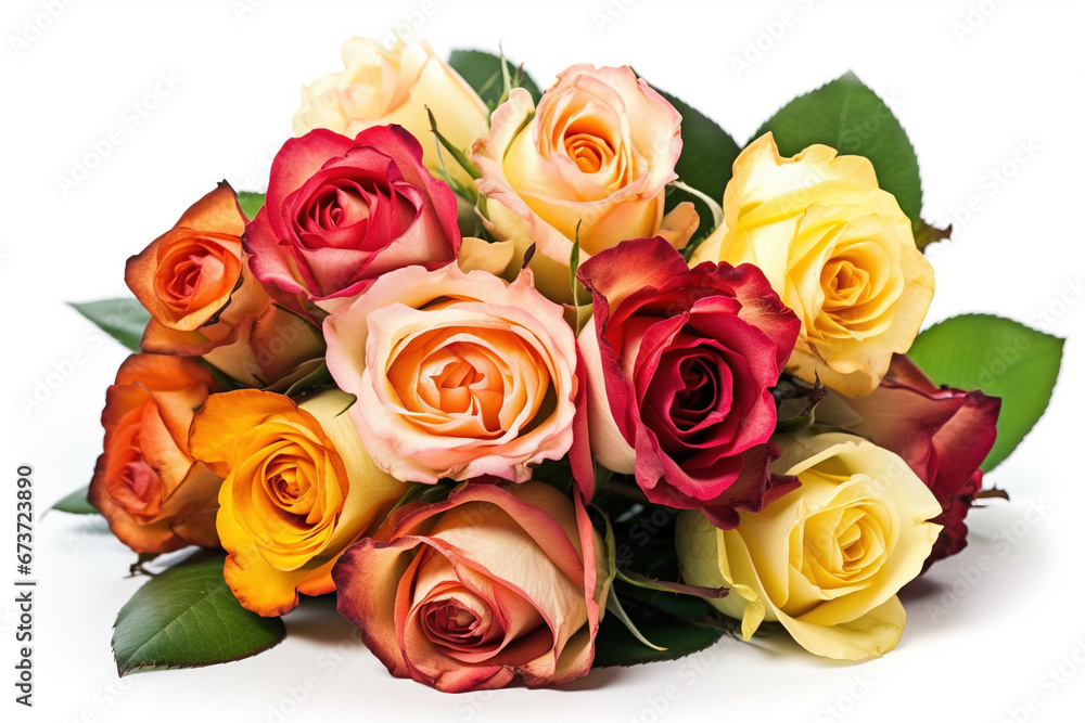 bouquet of roses on white background bouquet of roses on white background