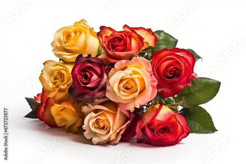 bouquet of roses on white background