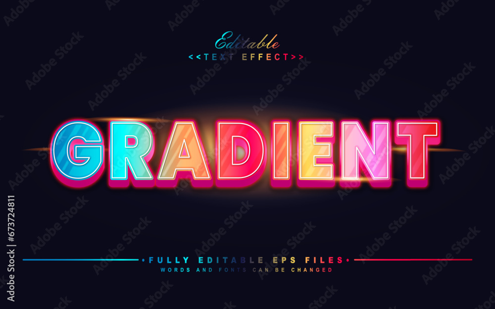 editable gradient text effect.typhography logo