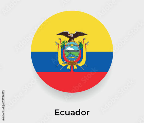 Ecuador flag bubble circle round shape icon vector illustration