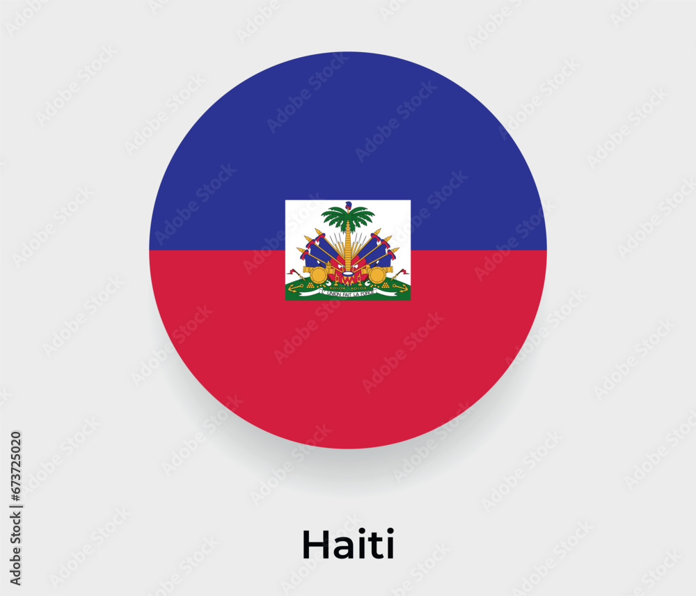 Obraz premium Haiti flag bubble circle round shape icon vector illustration