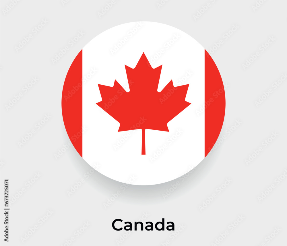 Obraz premium Canada flag bubble circle round shape icon vector illustration