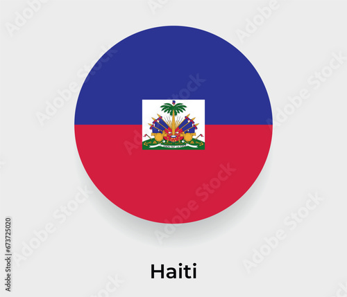 Haiti flag bubble circle round shape icon vector illustration