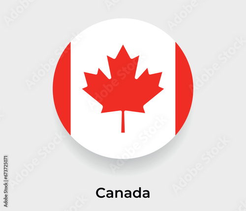 Canada flag bubble circle round shape icon vector illustration