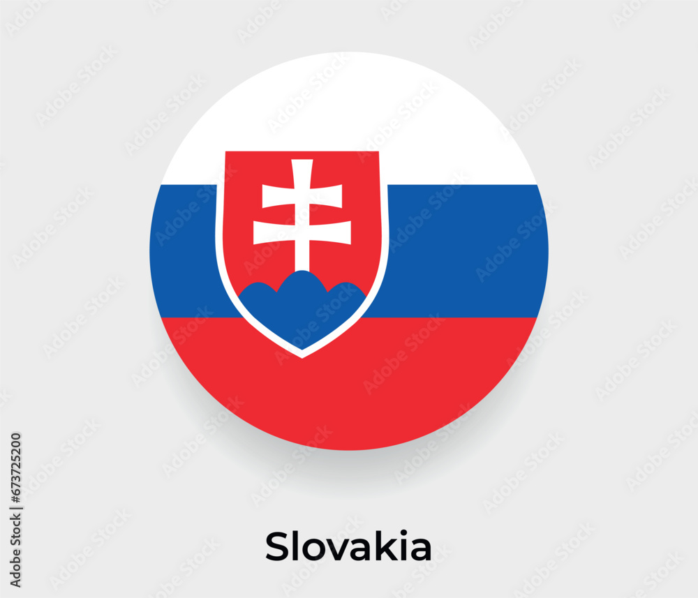 Obraz premium Slovakia flag bubble circle round shape icon vector illustration