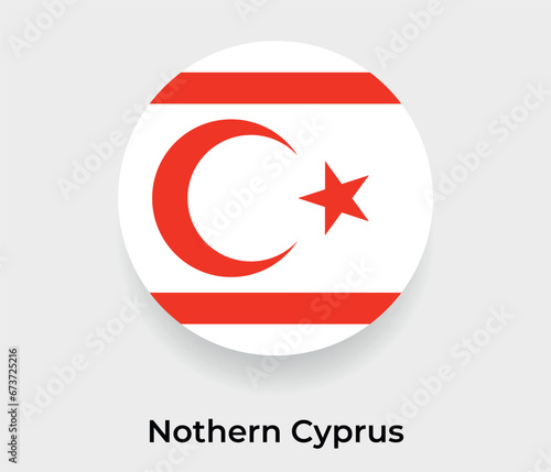 Nothern Cyprus flag bubble circle round shape icon vector illustration
