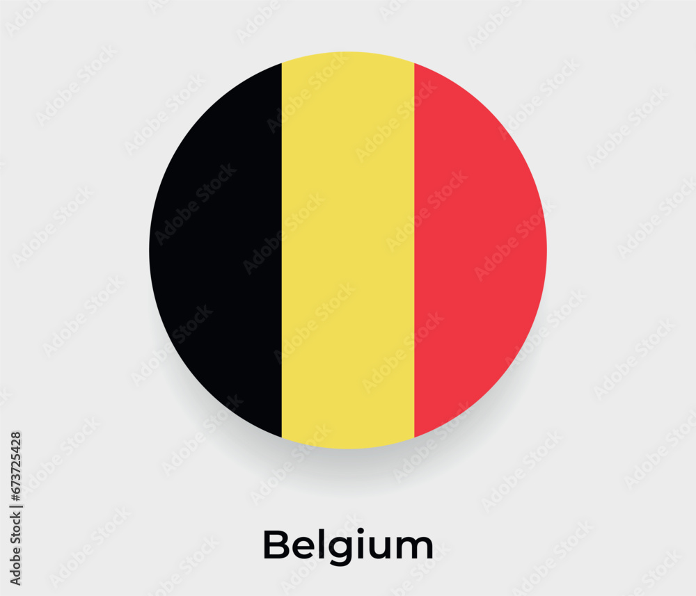 Fototapeta premium Belgium flag bubble circle round shape icon vector illustration