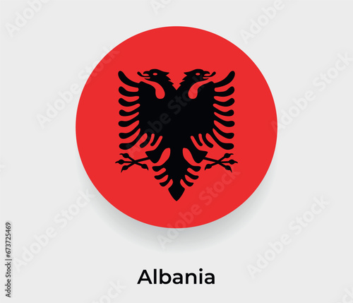 Albania flag bubble circle round shape icon vector illustration
