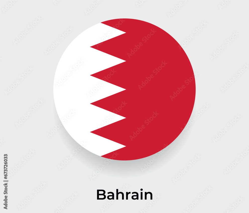 Bahrain flag bubble circle round shape icon vector illustration Bahrain flag bubble circle round shape icon vector illustration