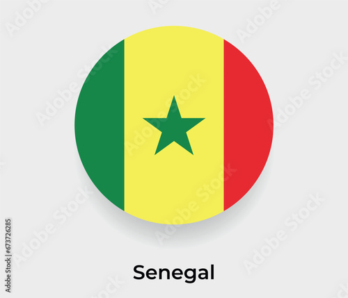 Senegal flag bubble circle round shape icon vector illustration