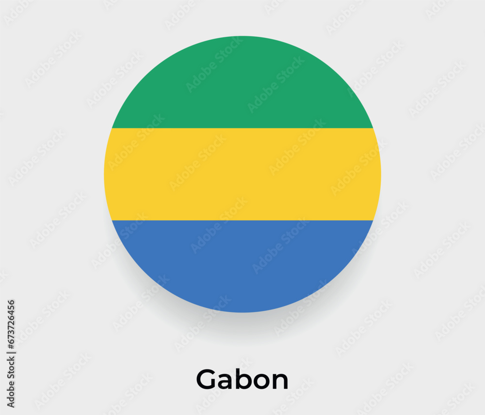 Gabon flag bubble circle round shape icon vector illustration Gabon flag bubble circle round shape icon vector illustration
