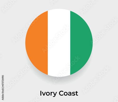 Ivory Coast flag bubble circle round shape icon vector illustration