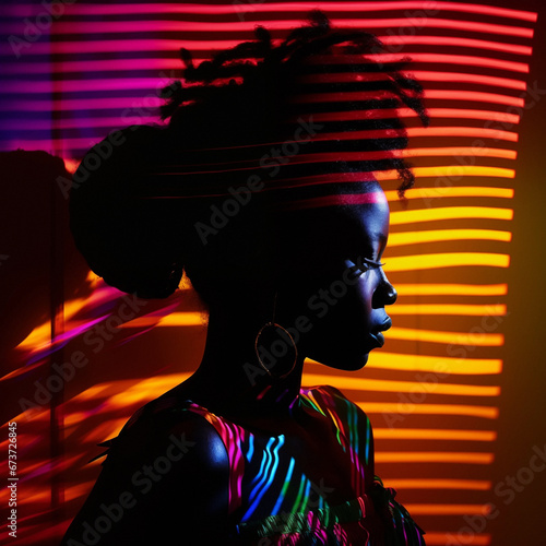 Traditional African beautiful woman with colourful ace paint