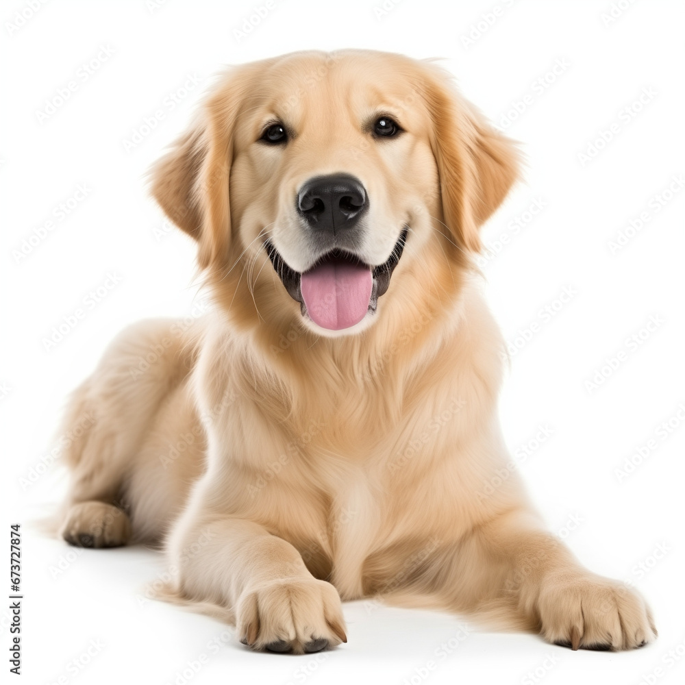 Golden retriever  on white background