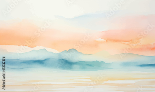 sunset watercolor abstract background, textured