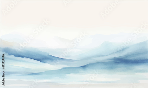 watercolor blue sky with clouds landscape background