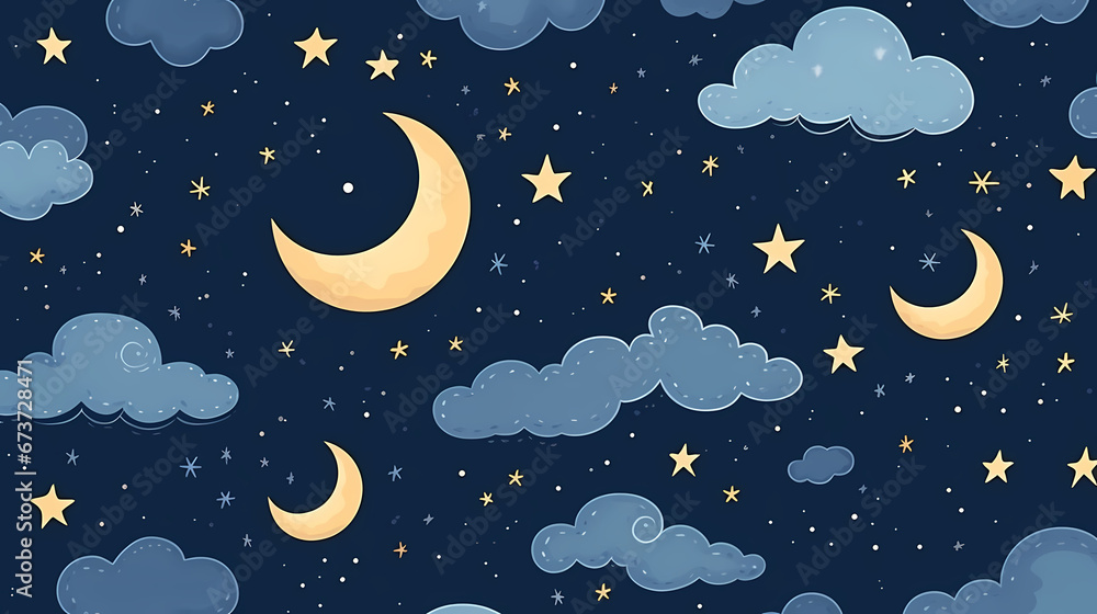 Naklejka premium Cute moon pattern PPT background poster wallpaper web page