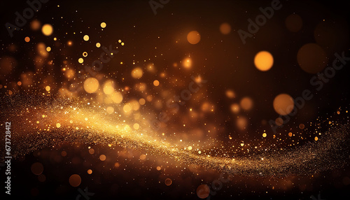 Background of bokeh light and abstract gold glitter
