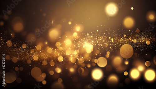 Background of bokeh light and abstract gold glitter