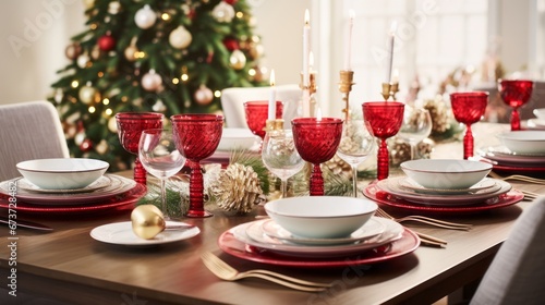 Merry Christmas Dinner: Festive Tablescape with Loved Ones.