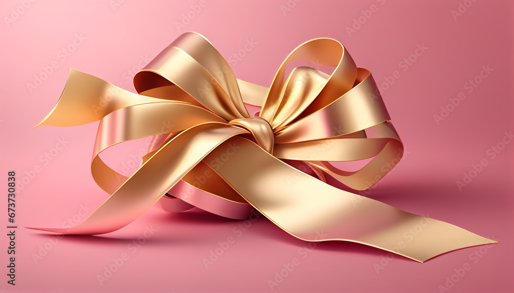 a pink backdrop with a golden ribbon a pink backdrop with a golden ribbon