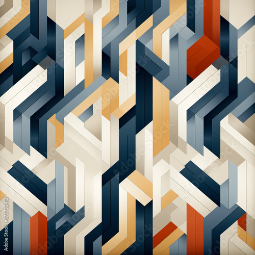 A blend of colorful geometric shapes creates a dynamic and creative background for wallpapers, created with Generative AI technology.