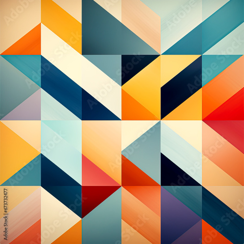 Futuristic polygon patterns dominate this colorful geometric illustration  perfect for forward-thinking design  created with Generative AI technology.